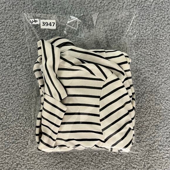 Old Navy Blazer Womens Large Cream/Black Striped Pocket Front Long Sleeve - Picture 8 of 8